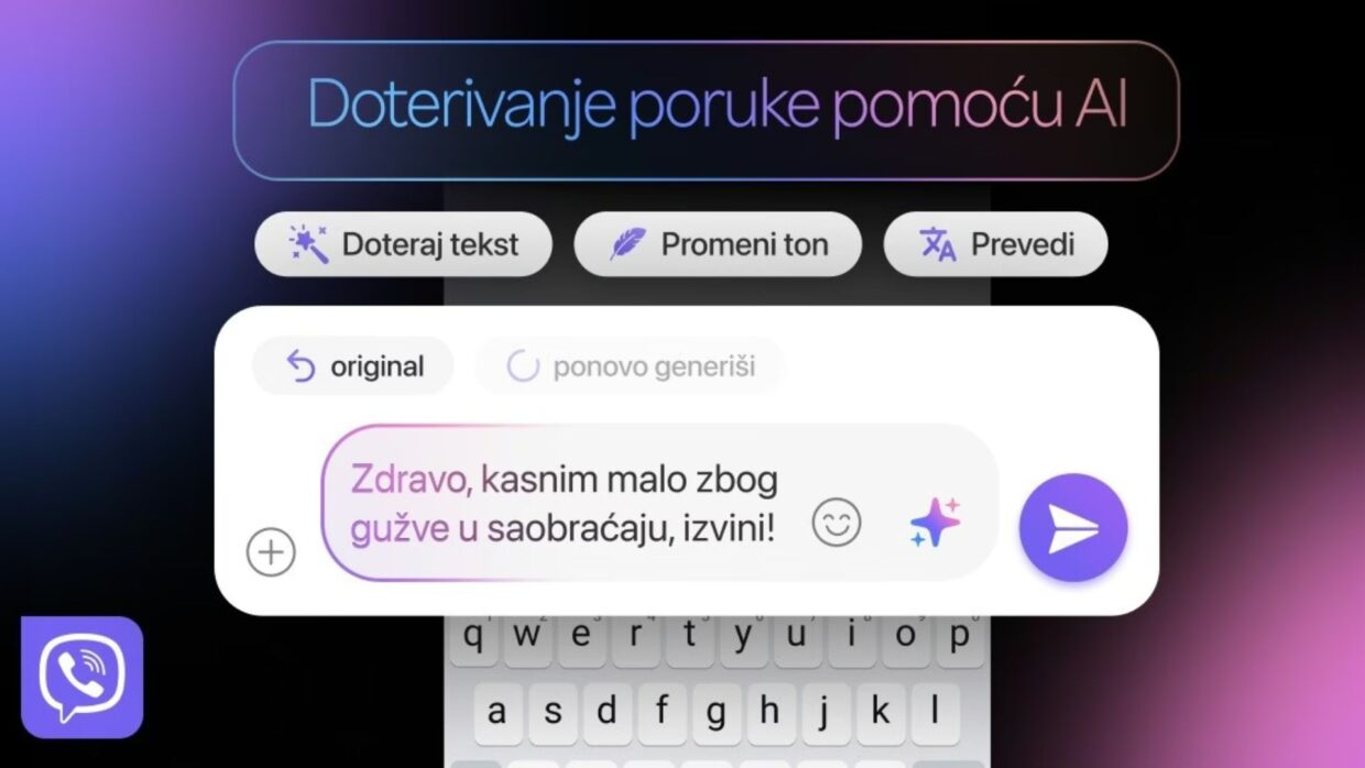 Rakuten Viber uvodi AI doterivanje poruka u prepiskama